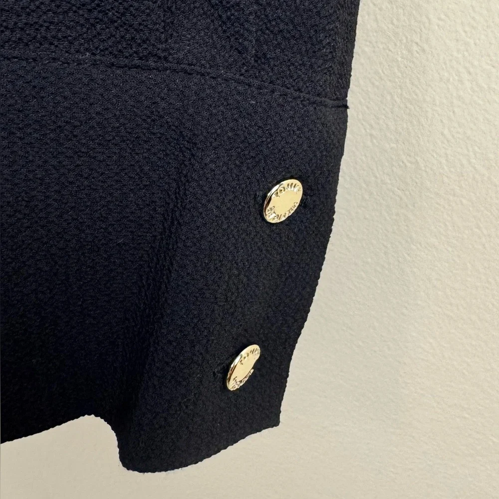Tommy Hilfiger Black Faux Wrap Blouse - Picture 2 of 4
